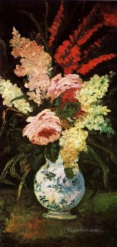  pre works - Vase with Gladioli and Lilac Vincent van Gogh Impressionism Flowers